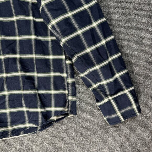 J Crew Shirt Mens XXL Slim Flex Oxford Blue White Cotton Plaid Button Down Pocke - Picture 2 of 8